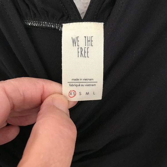 Free People NWT We the Free Black XS What a Babe - Picture 6 of 8